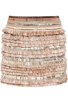 Matthew Williamson Embellished Linen-blend Skirt - Lyst