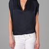 Vince Oversized Silk Top in Blue - Lyst