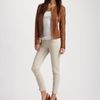 Vince Vintage Leather Zip Jacket in Brown (camel) - Lyst