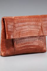 Nancy Gonzalez Crocodile Fold-over Clutch