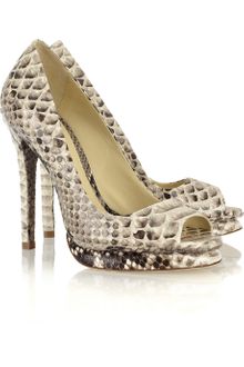 Alexandre Birman Peep-toe Python Pumps - Lyst