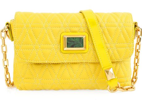 Marc By Marc Jacobs Cosmo Quilted Leather Shoulder Bag in Yellow - Lyst