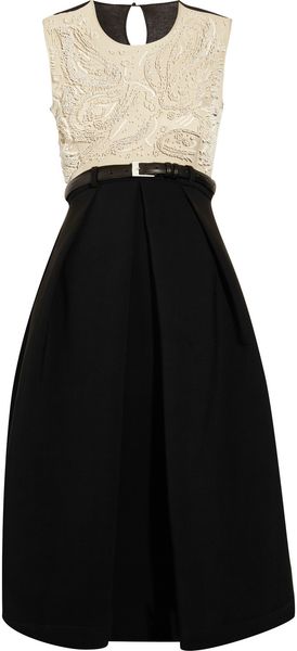  Beaded Chiffon and Crepe Dress 