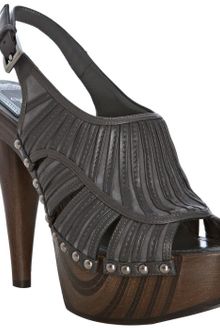 Dior Grey Strappy Leather Temptation Slingback Clogs - Lyst