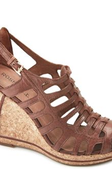 Rosegold Cynthia - Cognac Leather Wedge Sandal - Lyst