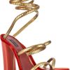 Marc Jacobs Wraparound Python and Velvet Sandals in Gold (red) - Lyst