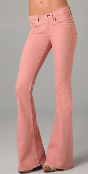 Rag & Bone High Waist Bell Bottom Jeans in Pink | Lyst