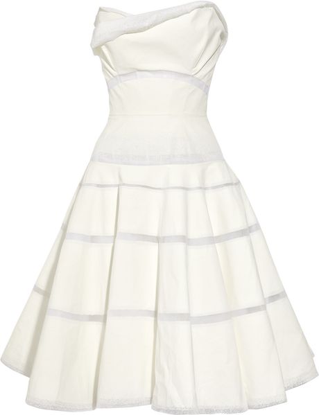Victoria Beckham Painteffect Cottonorgandy Dress in White