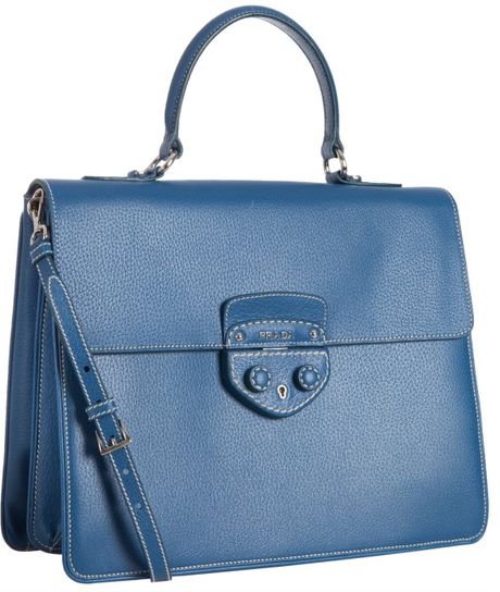 Prada Cobalt Pigskin Structured Messenger Bag in Blue (cobalt) Prada Cobalt Pigskin Structured Messenger Bag in Blue (cobalt)