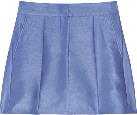 Pringle Of Scotland Silkchambray Mini Skirt in Blue (chambray) - Lyst