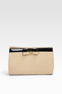 Ferragamo Two-tone Vara Clutch - Lyst