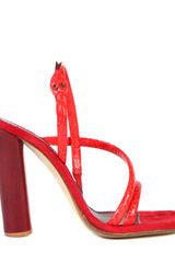 Marc Jacobs Leather and Calf Velvet Snake Sandals