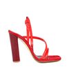 Marc Jacobs Leather and Calf Velvet Snake Sandals in Red (snake) - Lyst