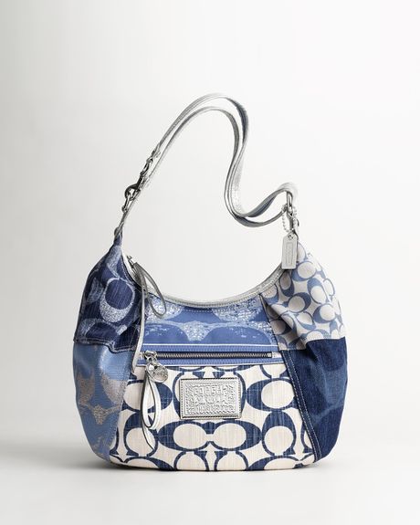 Coach Poppy Denim Patchwork Boho in Blue (Denim Multi) Coach Poppy Denim Patchwork Boho in Blue (Denim Multi)