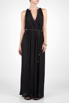 Diane Von Furstenberg Black Calypso Long Plissé Kaftan - Lyst