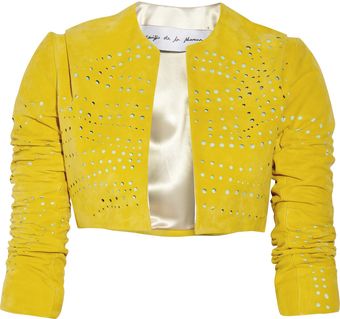  Fontana Perforated Suede Cropped Jacket 