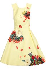 Erdem Mette Embroidered Cotton and Silk-faille Dress