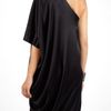 Halston Heritage One Shoulder Silk Kaftan Dress in Black - Lyst