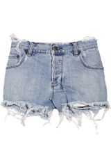 Ksubi Mid-rise Raw-edged Rigid-denim Shorts
