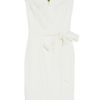 Milly Haley Belted Linenblend Dress in White - Lyst