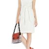 Milly Haley Belted Linenblend Dress in White - Lyst