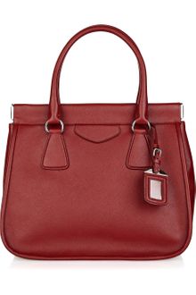 Runway To Green Prada Textured-leather Tote - Lyst