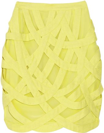 Adam Cutout Overlay Crepe Skirt - Lyst