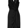 Alberta Ferretti Draped Silkchiffon Dress in Black - Lyst