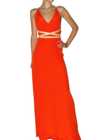 Bally Silk Cady Leather Strap Dress - Lyst