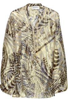 Emilio Pucci Silk-blend Lamé Lace-up Top - Lyst