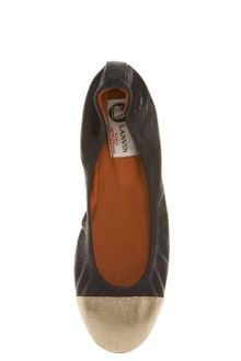 Lanvin Metallic-cap-toe Ballerina - Lyst