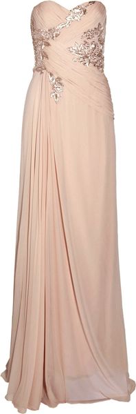 Marchesa Pleated Silk-chiffon Gown - Lyst