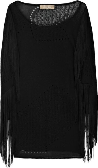 Max Azria Fringed Pointelle Kaftan - Lyst