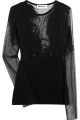 Sonia Rykiel Feather-embellished Wool-blend Top