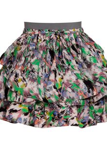 Suno Tiered Mini Skirt with Watercolour-print - Lyst
