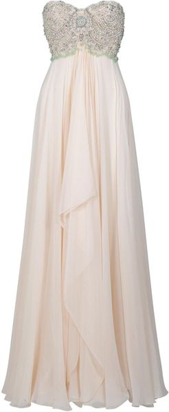 Marchesa Pearl Beaded Gown - Lyst