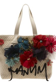 Lanvin Woven Jute Beach Bag with Hand-embellishment - Lyst