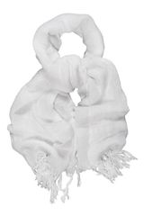 Love Quotes Metallic Hand Knotted Fringe Scarf With Silver Lurex