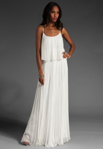 halston white gown
