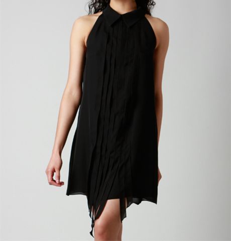 Sea Georgette Strip Dress in Black (sea) - Lyst