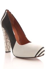 Carven Striped Platform Pumps