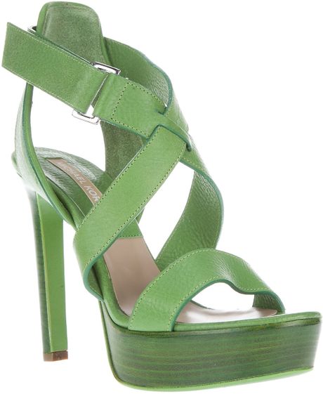 Michael Kors Platform Sandal in Green | Lyst