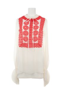 Givenchy Ivory Chiffon Silk Blouse - Lyst
