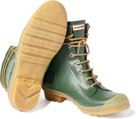 hunter short lace up wellies