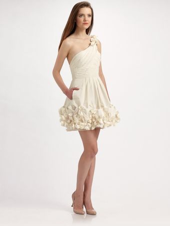BCBGMAXAZRIA One-shoulder Taffeta Dress - Lyst