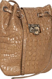 Jimmy Choo Taupe Croc Embossed Leather Ryad Crossbody Bag - Lyst