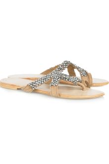 Antik Batik Swarky Crystal-embellished Leather Sandals - Lyst