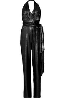 Halston Heritage Lamé Halterneck Jumpsuit - Lyst