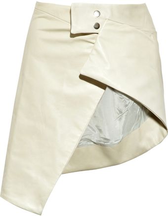 Rick Owens Asymmetric Leather Skirt - Lyst