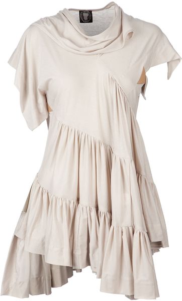 Bernhard Willhelm Frill Detail Tshirt in Beige - Lyst
